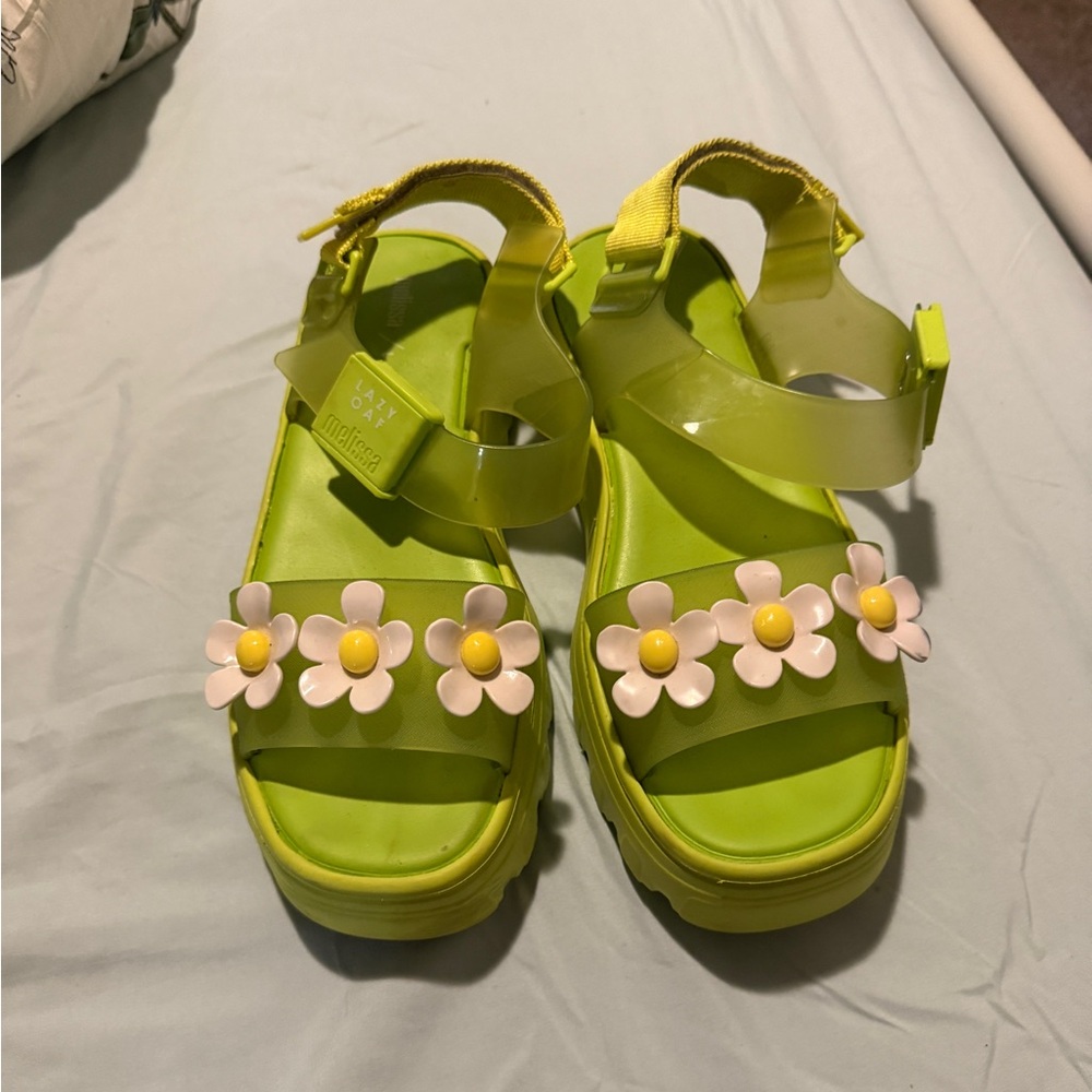Melissa x Lazy Oaf Green Sandals Bought Secondhand